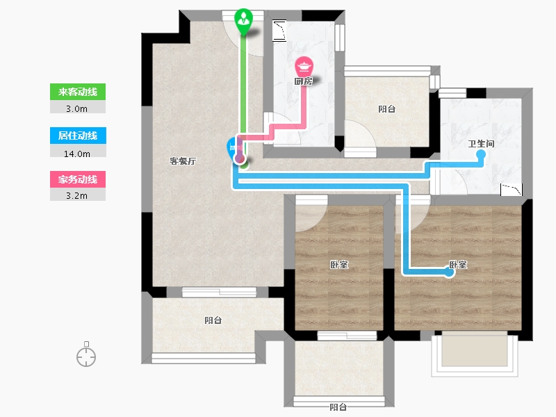 浙江省-嘉兴市-江南御苑-55.00-户型库-动静线