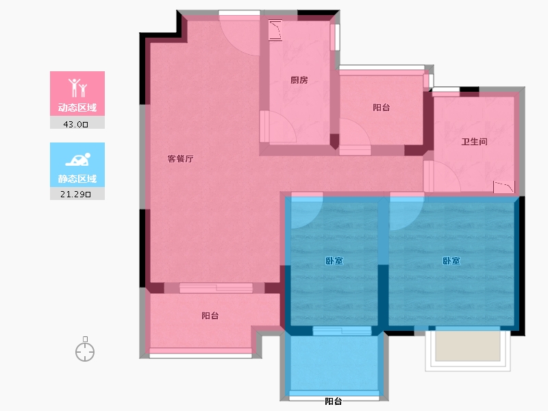 浙江省-嘉兴市-江南御苑-55.00-户型库-动静分区