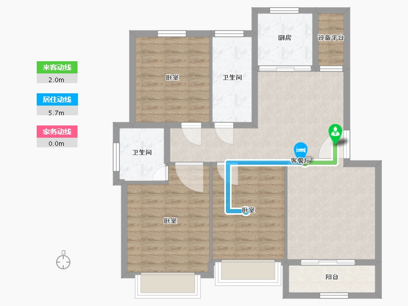 浙江省-湖州市-东城华府（二期）-92.00-户型库-动静线