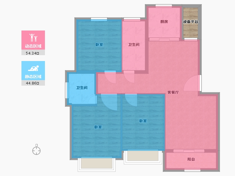 浙江省-湖州市-东城华府（二期）-92.00-户型库-动静分区