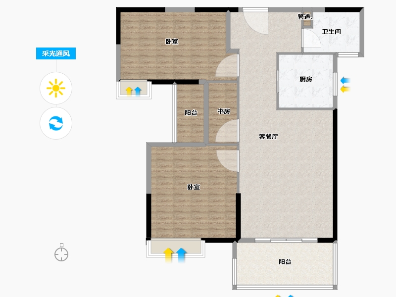 福建省-泉州市-奥能金港湾-143.05-户型库-采光通风