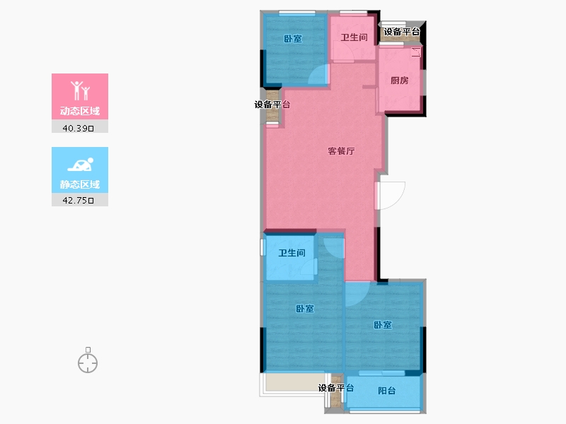 浙江省-金华市-新城香悦兰城-76.00-户型库-动静分区