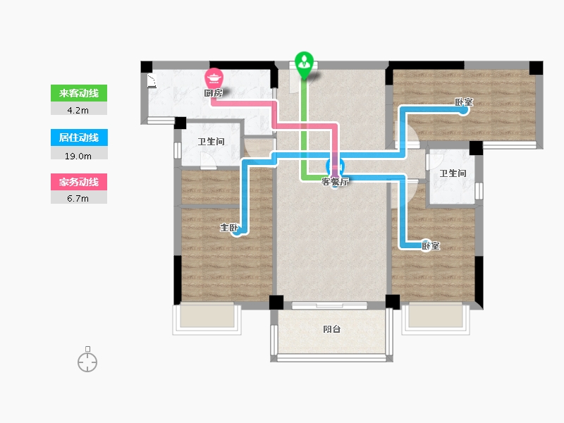 福建省-泉州市-卓辉东湖悦城-83.83-户型库-动静线