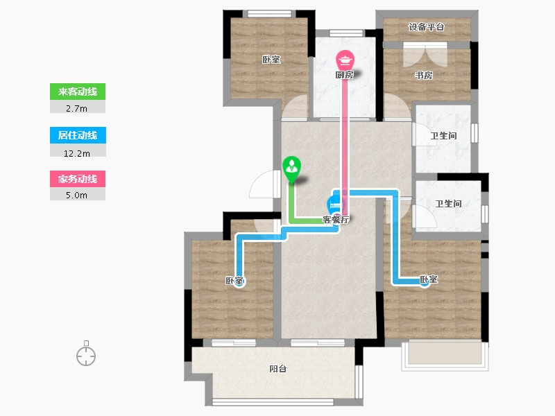 安徽省-合肥市-谊华雍景府-90.90-户型库-动静线