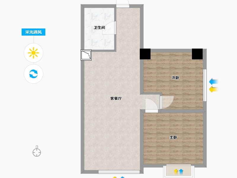 山东省-青岛市-合创大厦-84.50-户型库-采光通风