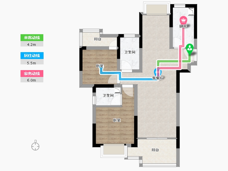 浙江省-嘉兴市-江南御苑-71.00-户型库-动静线