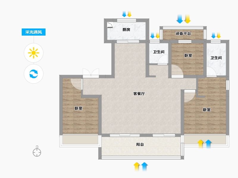 安徽省-合肥市-望江台-97.08-户型库-采光通风