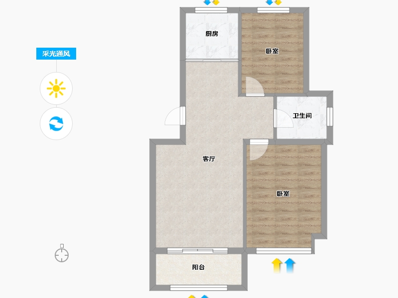 山东省-威海市-建大未来城-64.45-户型库-采光通风