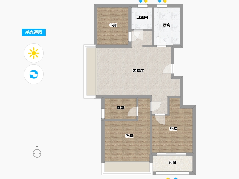 浙江省-湖州市-兴樾府-78.00-户型库-采光通风