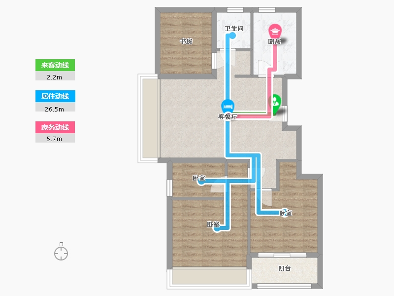 浙江省-湖州市-兴樾府-78.00-户型库-动静线