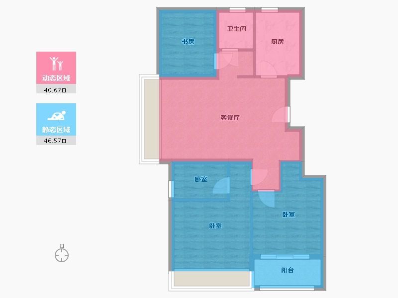 浙江省-湖州市-兴樾府-78.00-户型库-动静分区