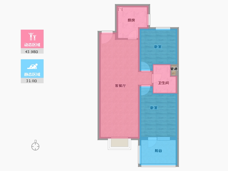 山东省-青岛市-万科未来城-67.00-户型库-动静分区