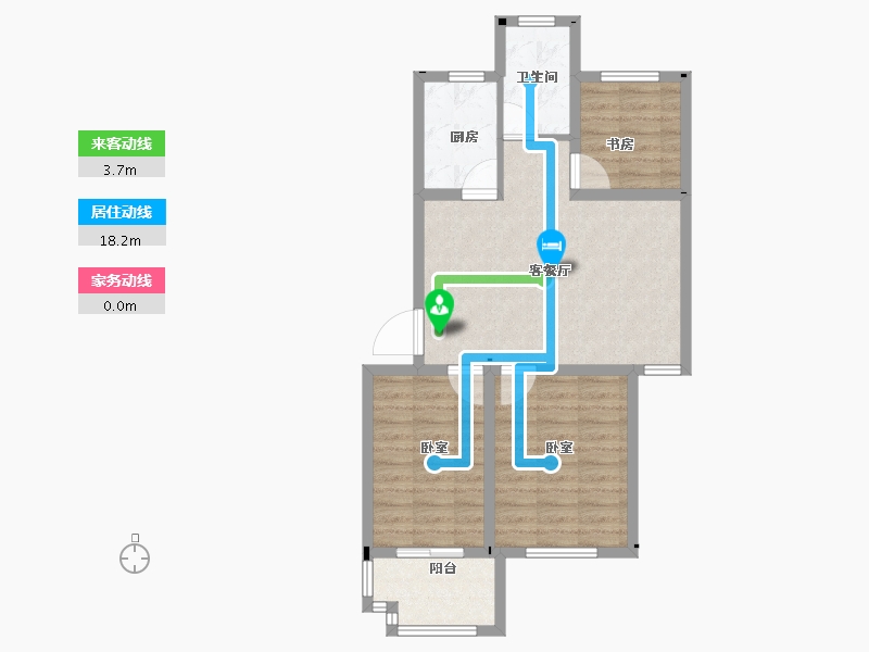 浙江省-绍兴市-崇城壹品-70.00-户型库-动静线