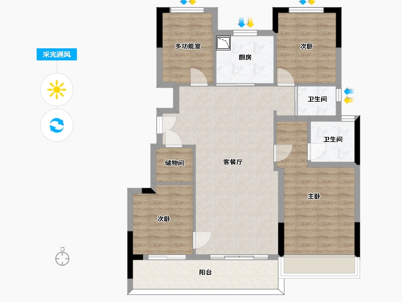 浙江省-杭州市-金隅森临澜府-98.67-户型库-采光通风