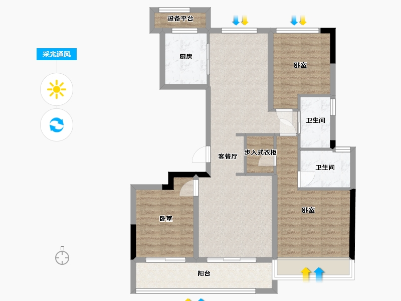 浙江省-湖州市-漾山宸院-91.77-户型库-采光通风