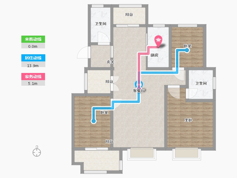 山东省-淄博市-大源城建印象西台-116.52-户型库-动静线