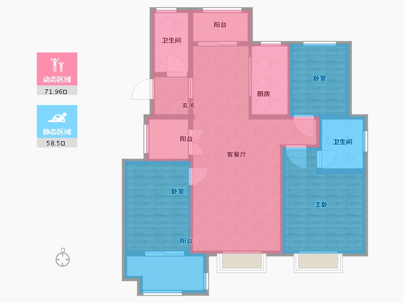 山东省-淄博市-大源城建印象西台-116.52-户型库-动静分区