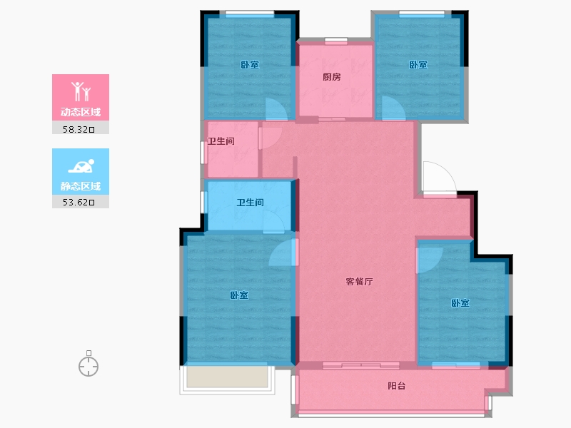 浙江省-绍兴市-中梁隐山府-101.00-户型库-动静分区