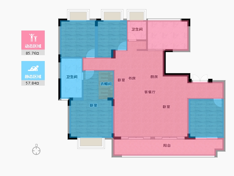 安徽省-淮南市-安粮淮安府-131.00-户型库-动静分区