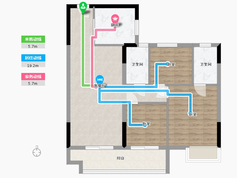 浙江省-湖州市-湖州碧桂园城市之光-80.00-户型库-动静线