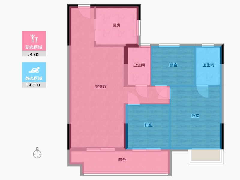 浙江省-湖州市-湖州碧桂园城市之光-80.00-户型库-动静分区