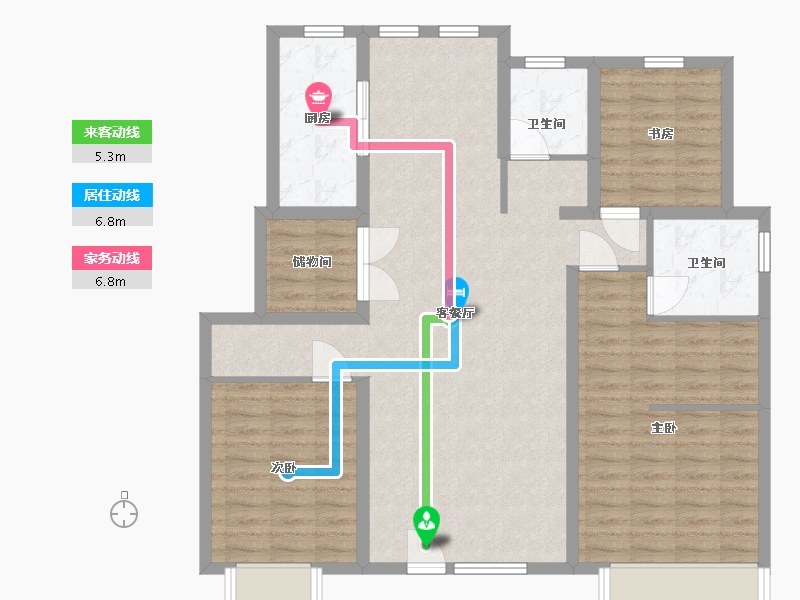 山东省-青岛市-嶺海香澜郡瑜院-109.00-户型库-动静线