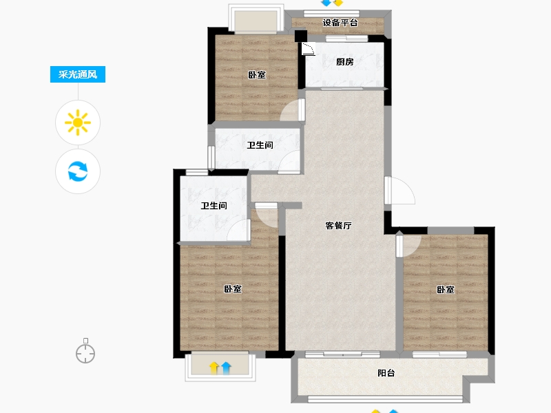 福建省-莆田市-融创玖溪大观-99.00-户型库-采光通风