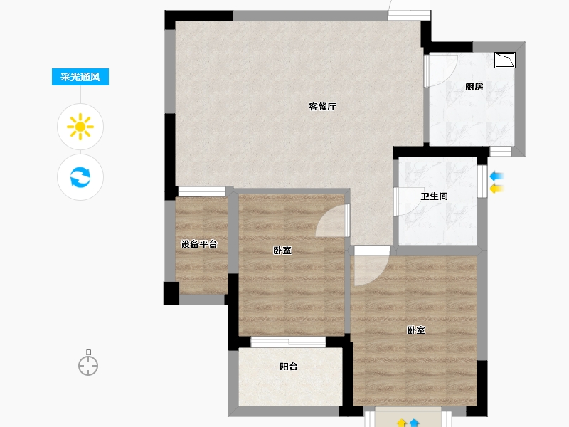 安徽省-合肥市-保来国际城-60.50-户型库-采光通风