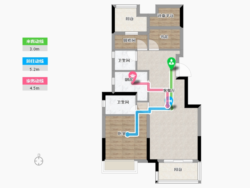 浙江省-绍兴市-艺境-70.00-户型库-动静线