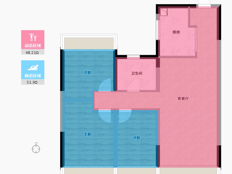 吉林省-长春市-保利天汇-71.00-户型库-动静分区