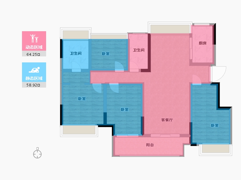 浙江省-绍兴市-艺境-110.00-户型库-动静分区