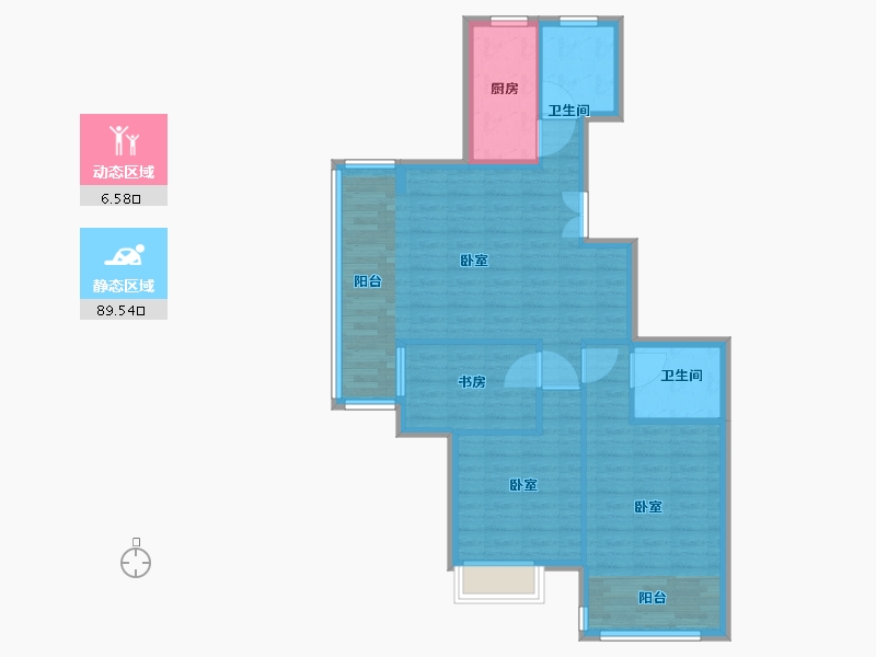 浙江省-湖州市-中泽御江山-87.00-户型库-动静分区