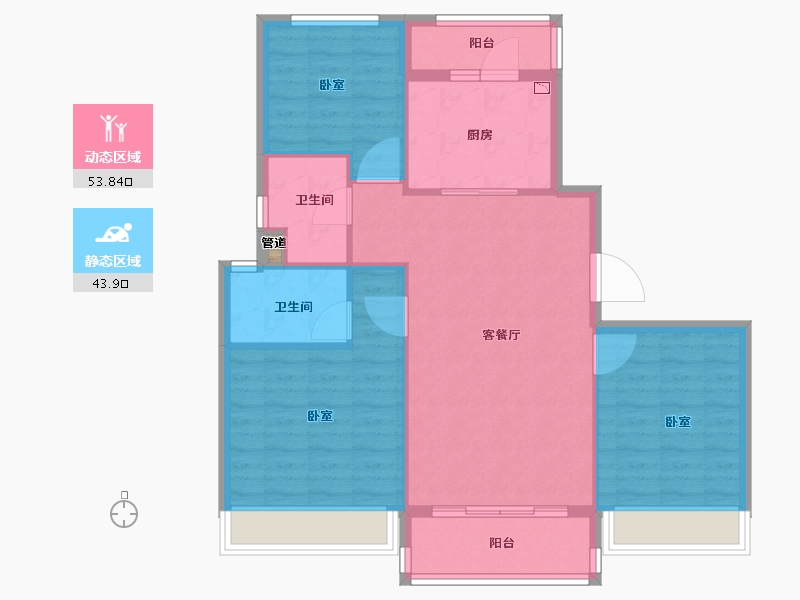 浙江省-衢州市-碧桂园西溪原著-89.00-户型库-动静分区