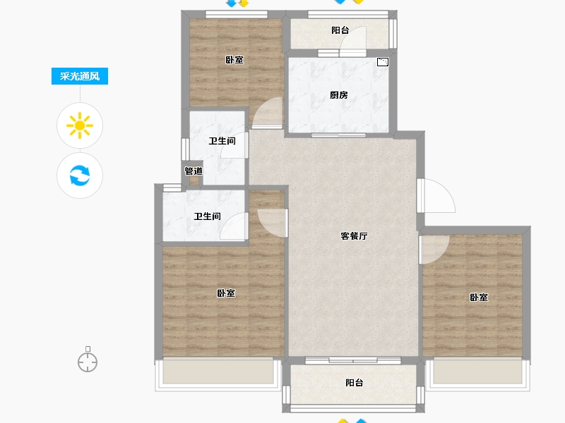 浙江省-衢州市-碧桂园西溪原著-89.00-户型库-采光通风