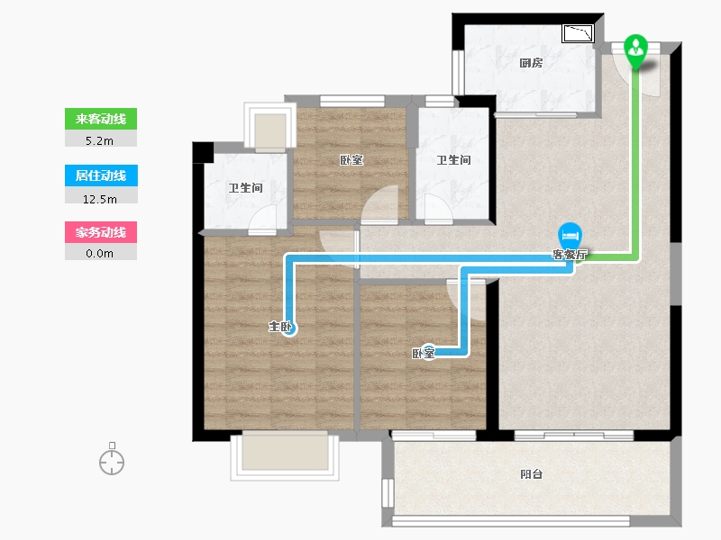 福建省-泉州市-中南漫悦湾-80.95-户型库-动静线