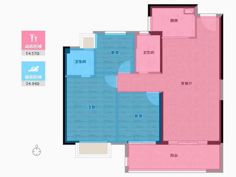 福建省-泉州市-中南漫悦湾-80.95-户型库-动静分区