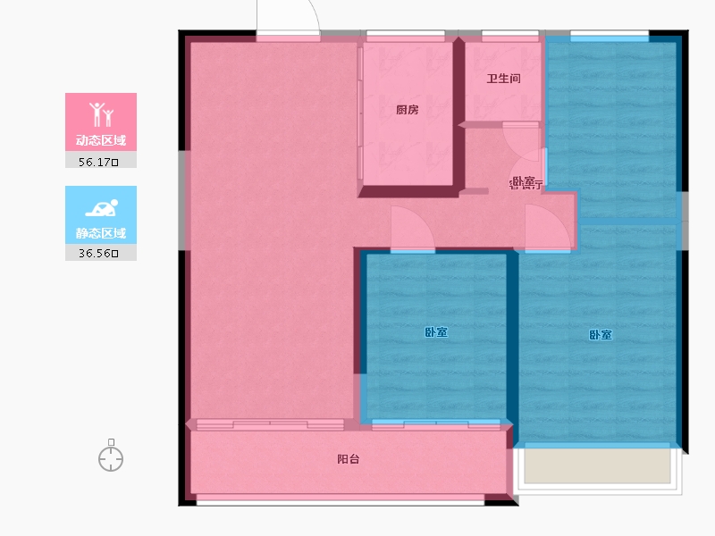 宁夏回族自治区-银川市-融创枫丹壹号-84.00-户型库-动静分区