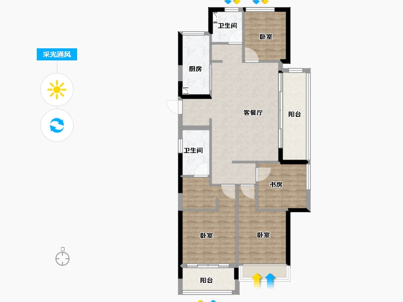 浙江省-丽水市-绿城桂语兰庭-104.00-户型库-采光通风