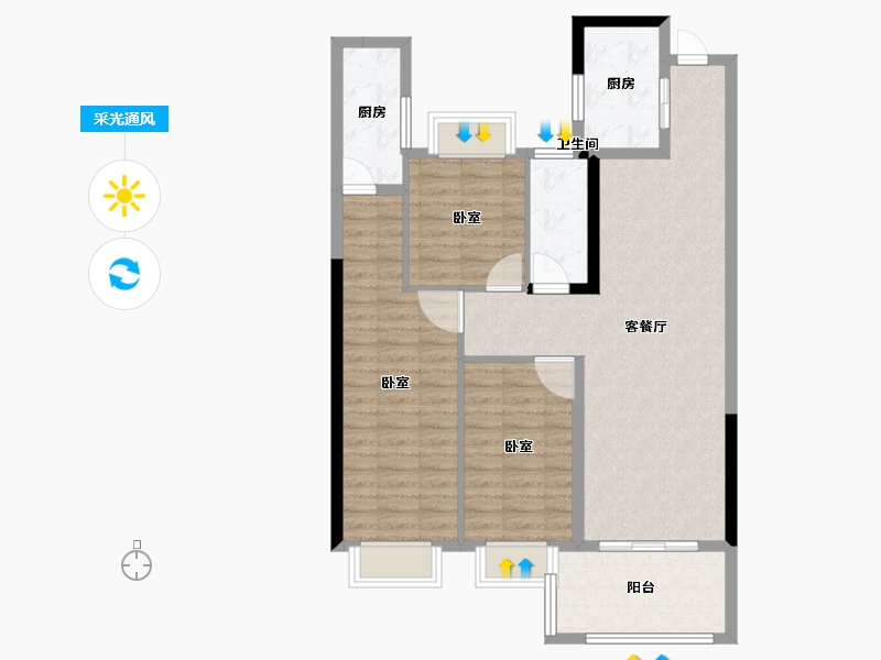 福建省-莆田市-建工・ECO状元府-95.00-户型库-采光通风