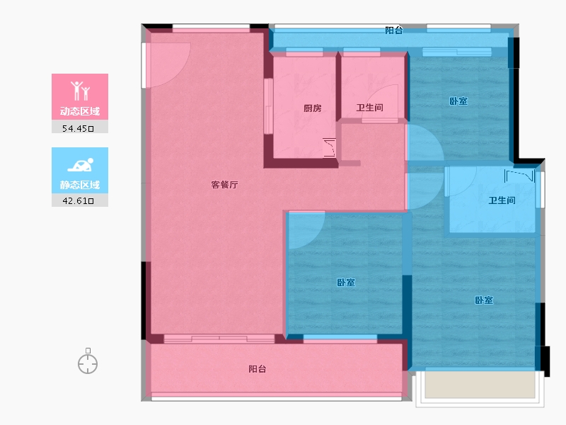 浙江省-丽水市-宏地百川滨江尚品-86.10-户型库-动静分区