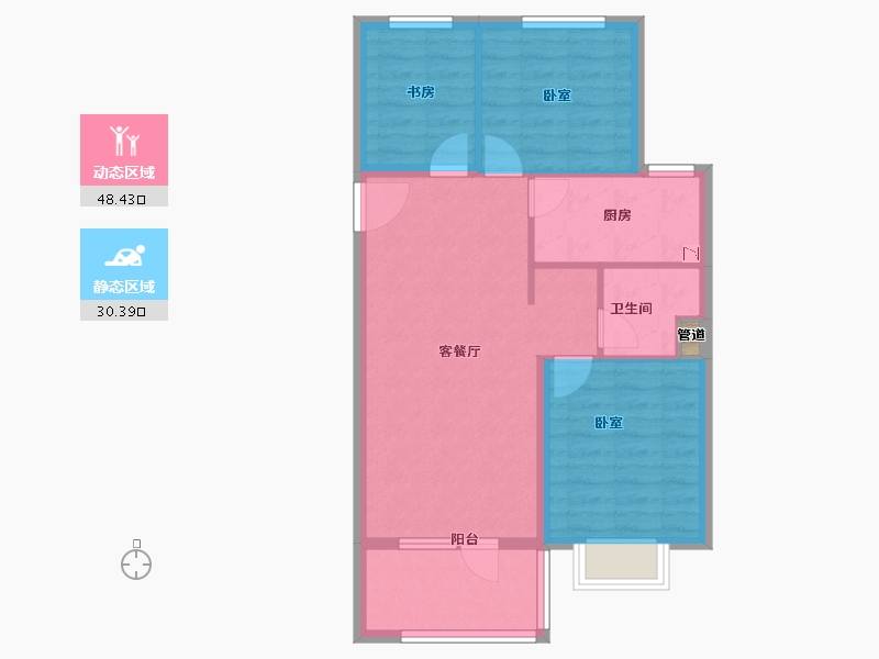 山东省-青岛市-万科未来城-71.00-户型库-动静分区