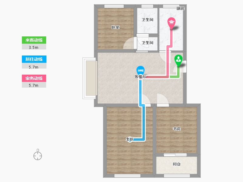 山东省-淄博市-怡海云锦-73.98-户型库-动静线