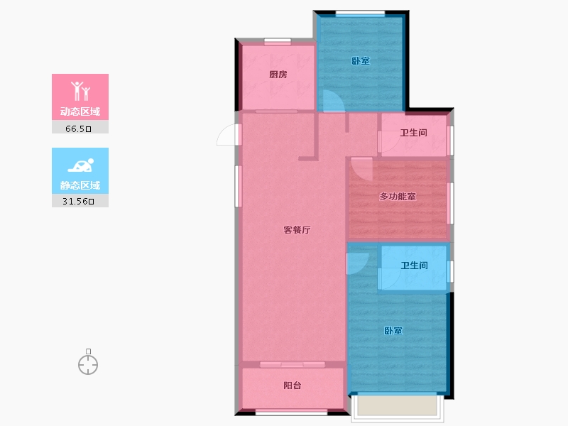 浙江省-杭州市-华夏*之心-89.02-户型库-动静分区