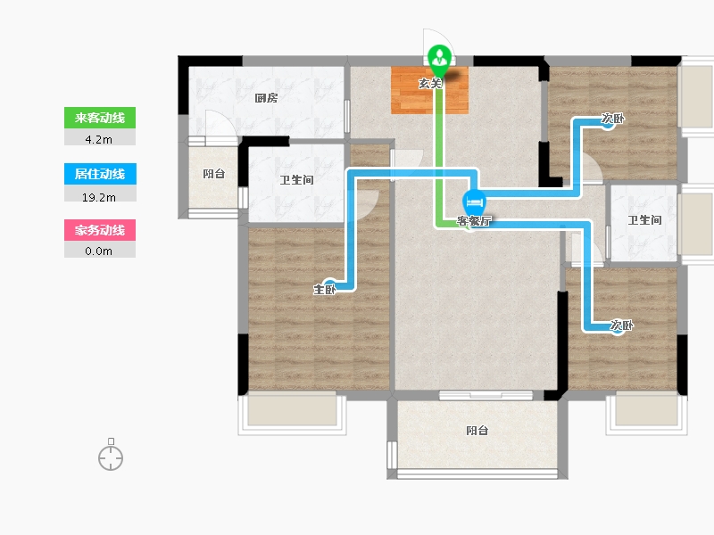 江西省-赣州市-定南山水名都-90.90-户型库-动静线