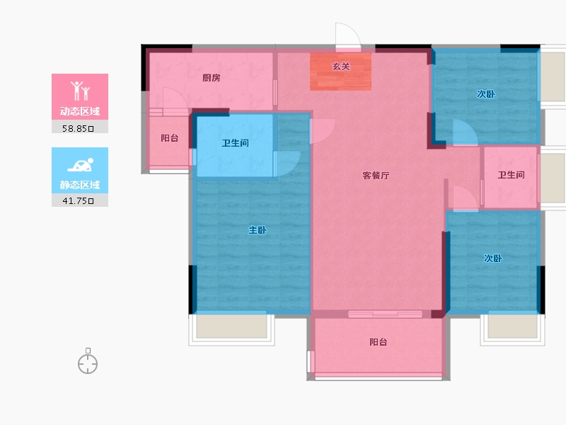 江西省-赣州市-定南山水名都-90.90-户型库-动静分区