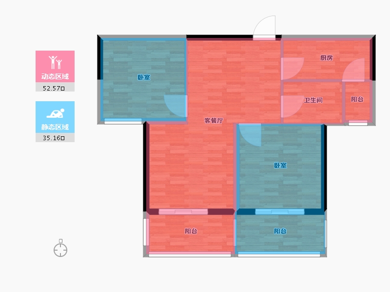 江苏省-镇江市-领东天第-79.47-户型库-动静分区