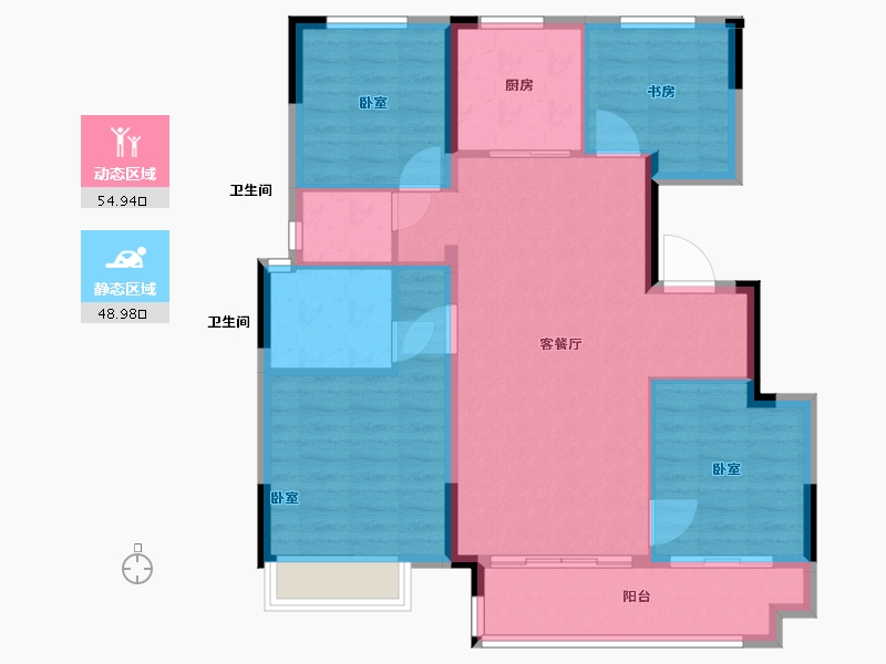 浙江省-绍兴市-融信招商兴望-93.99-户型库-动静分区