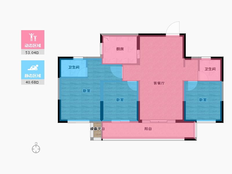 浙江省-丽水市-东景苑-84.53-户型库-动静分区