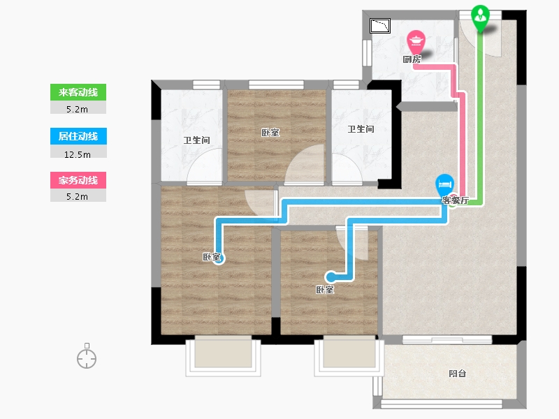 福建省-龙岩市-远洋山水-71.00-户型库-动静线