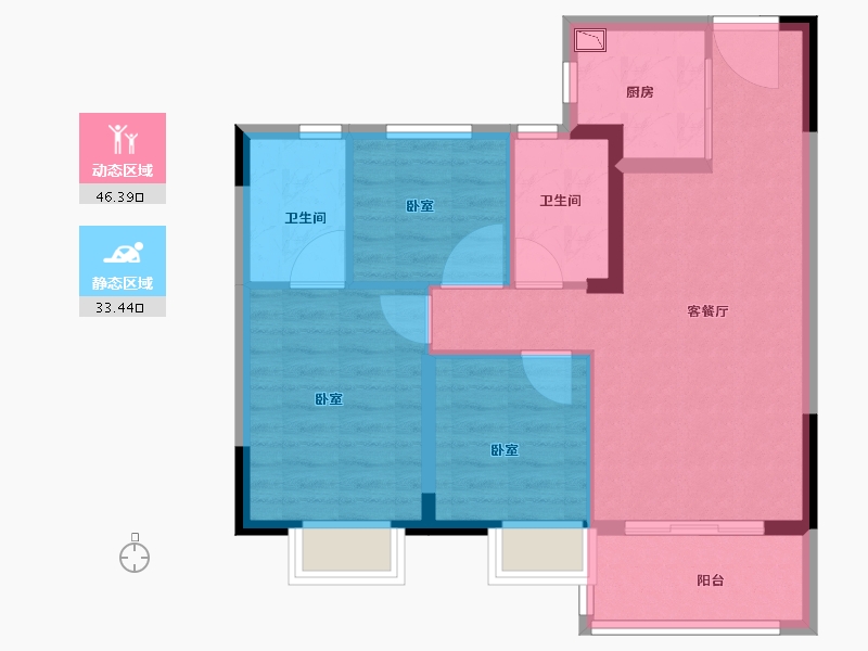 福建省-龙岩市-远洋山水-71.00-户型库-动静分区